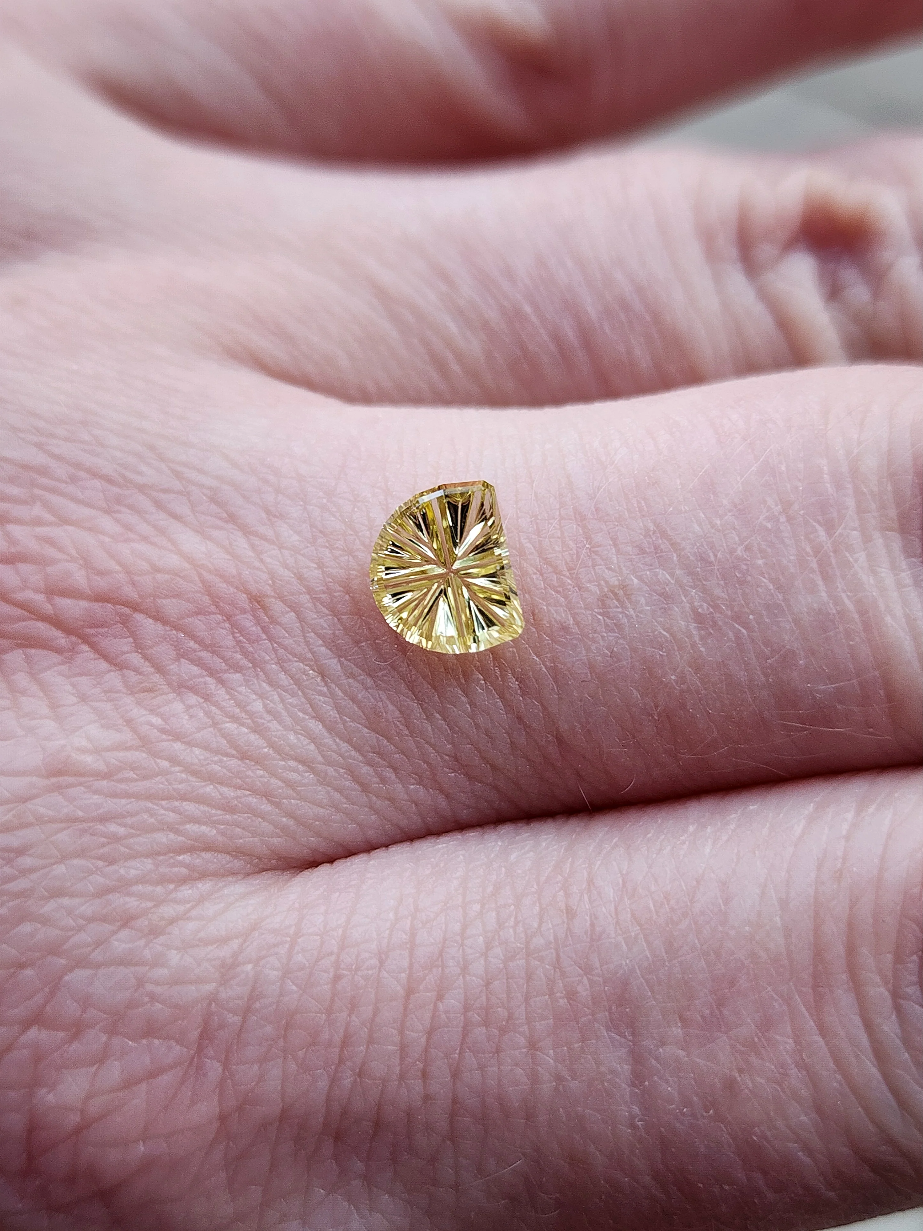 1.35ct Natural Half Moon Yellow Sapphire - Star Brite Cut by John Dyer - Image 3