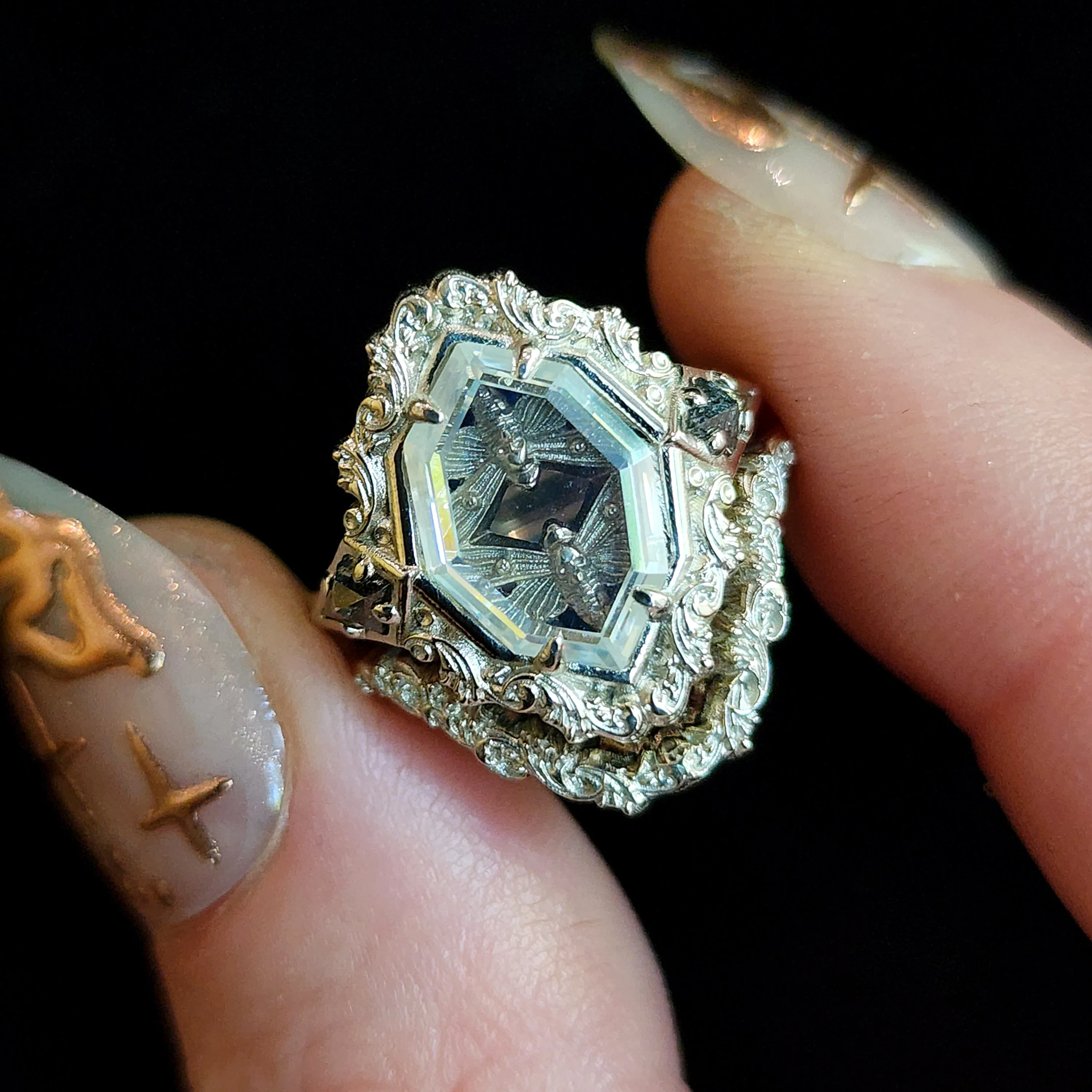 Double Death Head Hawk Moth Side Band - 14k Gold - Image 11