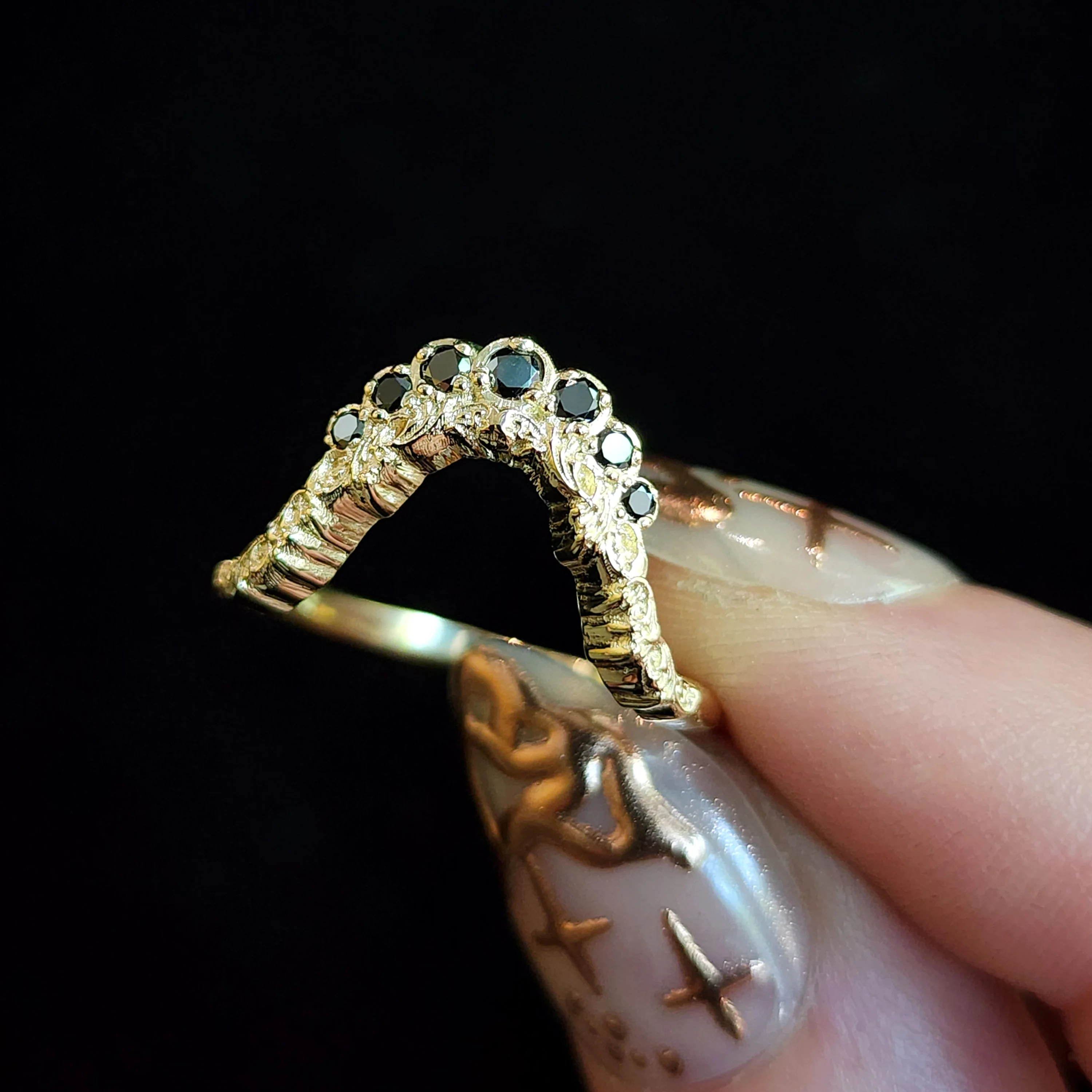 Double Death Head Hawk Moth Side Band - 14k Gold - Image 6