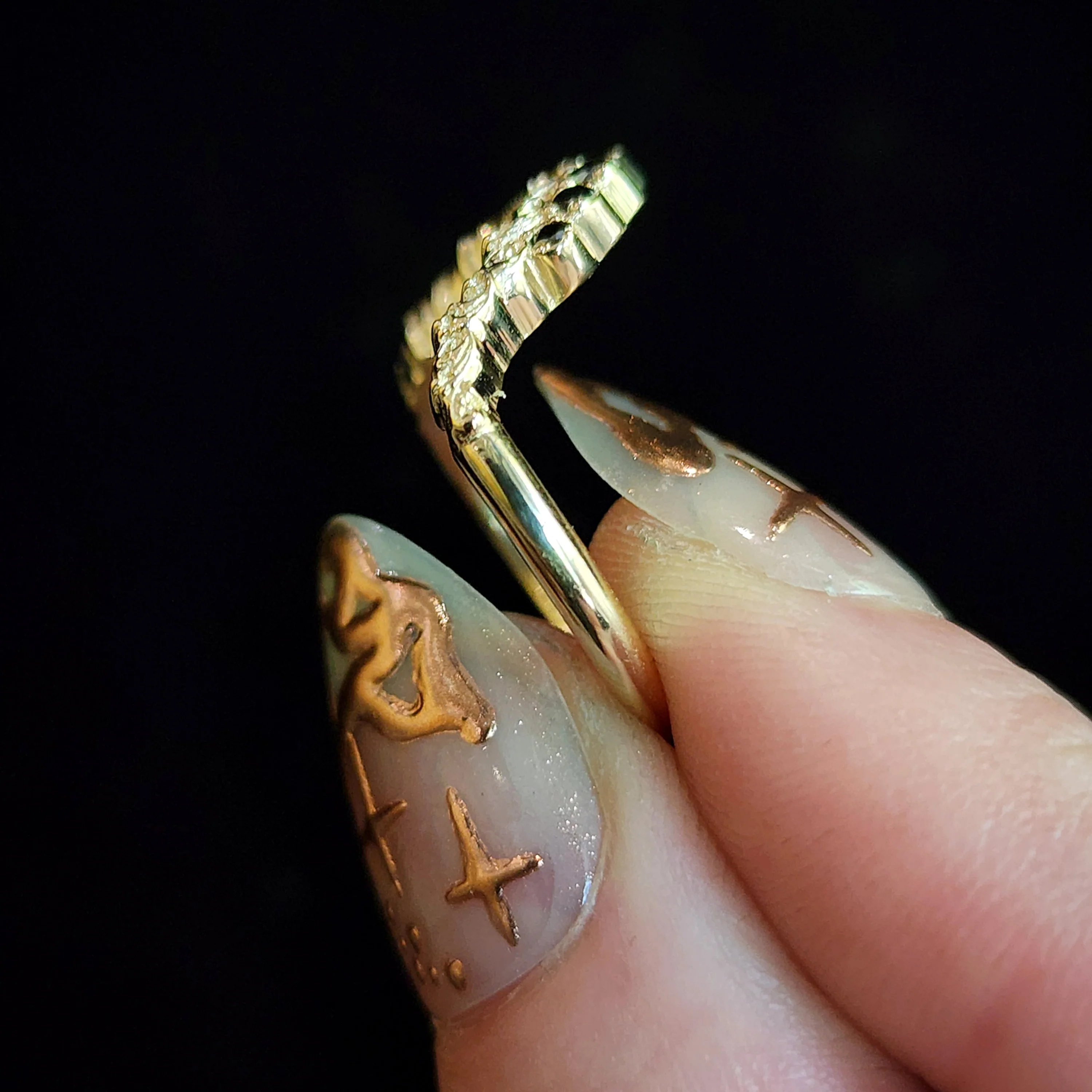 Double Death Head Hawk Moth Side Band - 14k Gold - Image 7