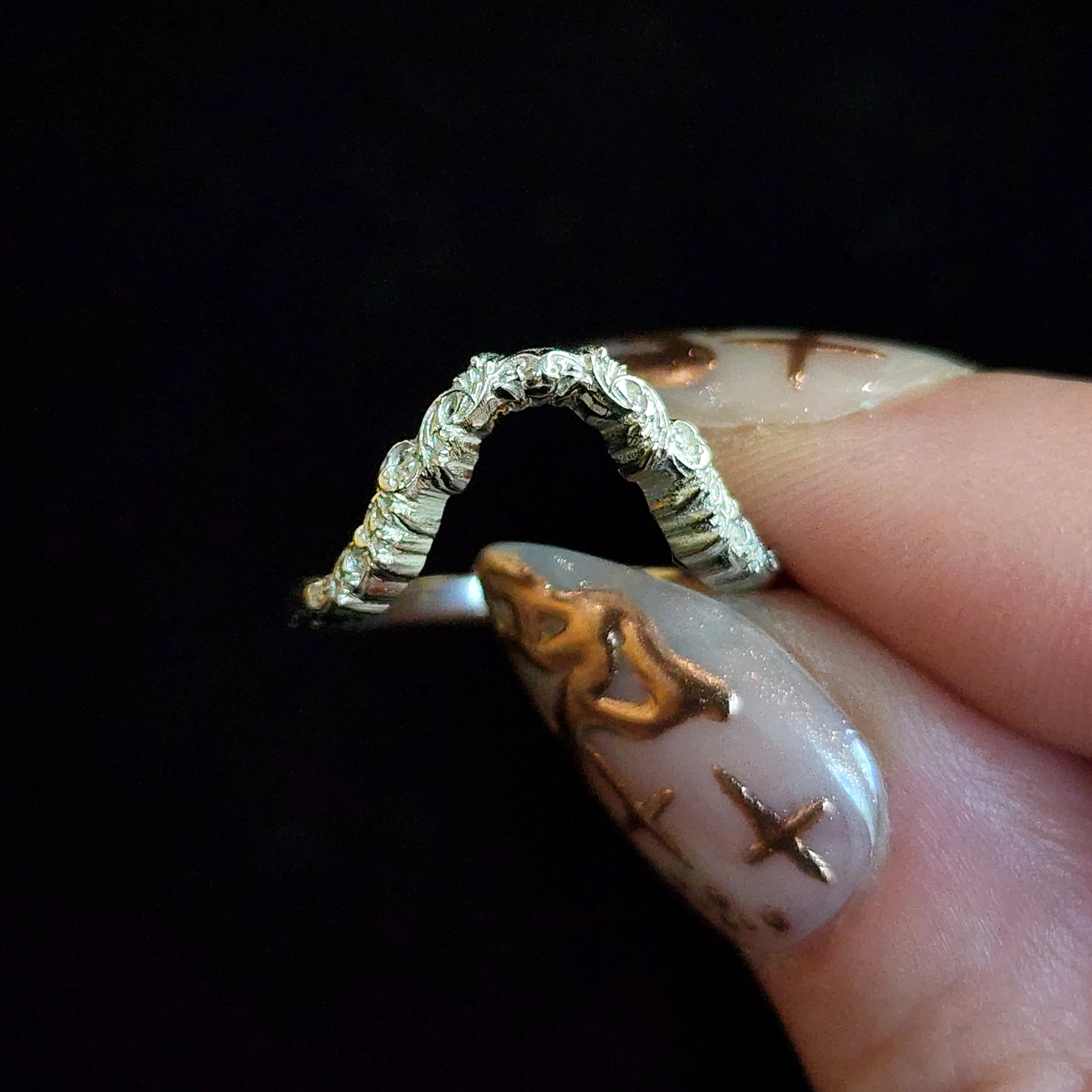 Double Death Head Hawk Moth Side Band - 14k Gold - Image 9