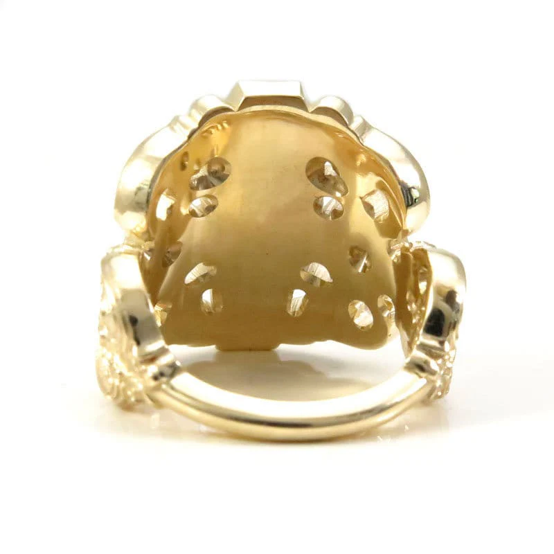 Memento Mori Ring with Baroque Gold Scrolls Skeleton Mourning Jewelry - Fine Gothic Jewelry - Image 10