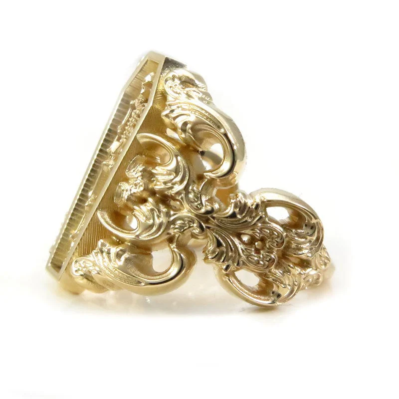Memento Mori Ring with Baroque Gold Scrolls Skeleton Mourning Jewelry - Fine Gothic Jewelry - Image 8