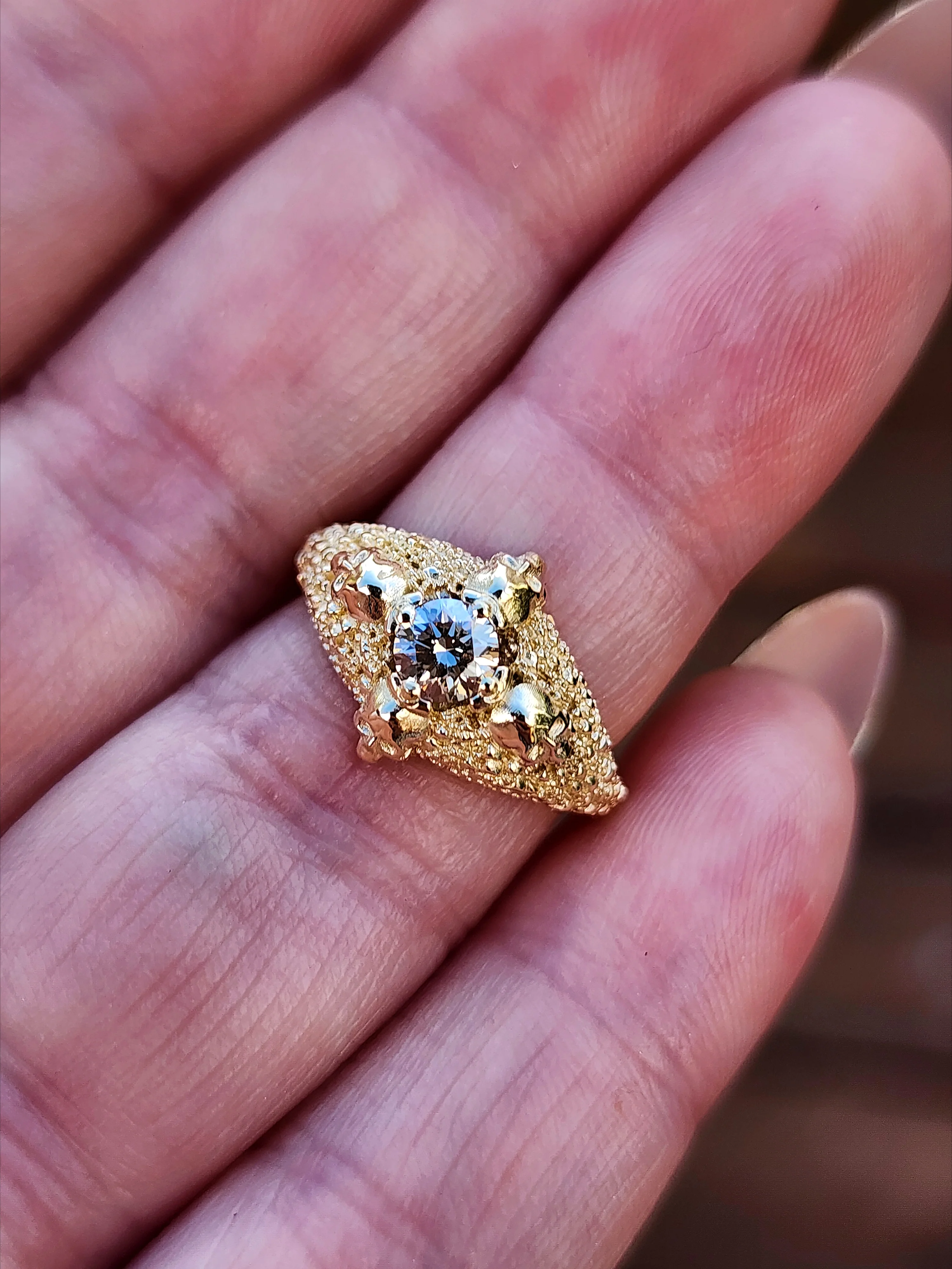 *Setting Only* Catacomb 4 Skull Solitaire Gothic Engagement Ring - Image 10