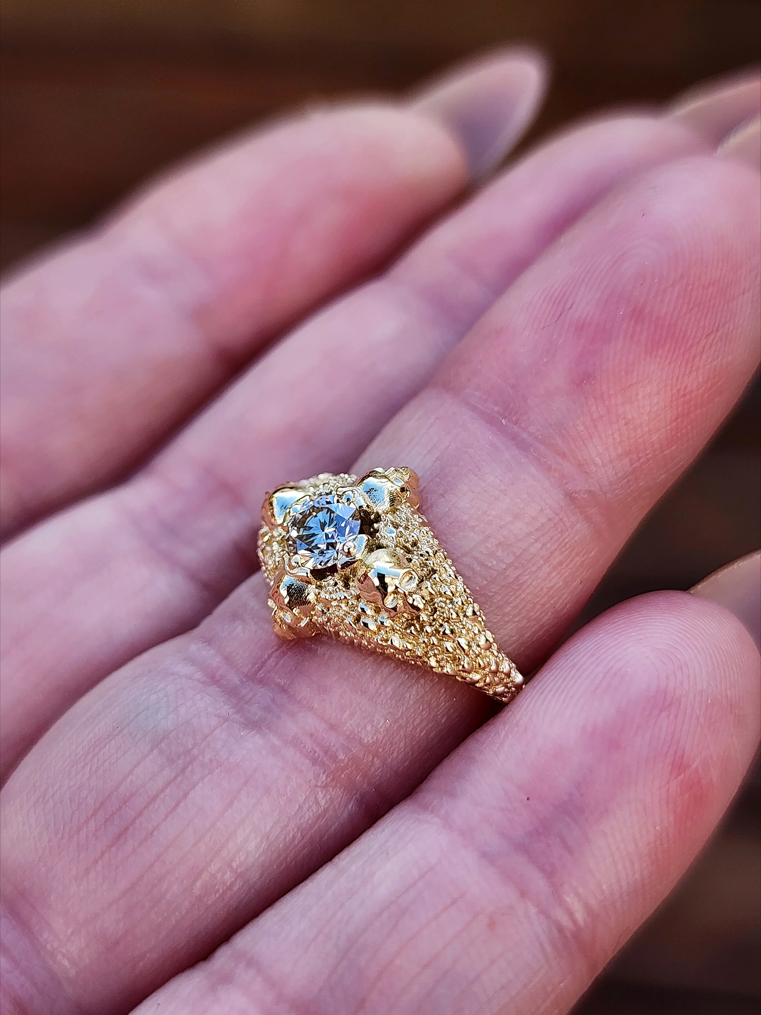 *Setting Only* Catacomb 4 Skull Solitaire Gothic Engagement Ring - Image 11