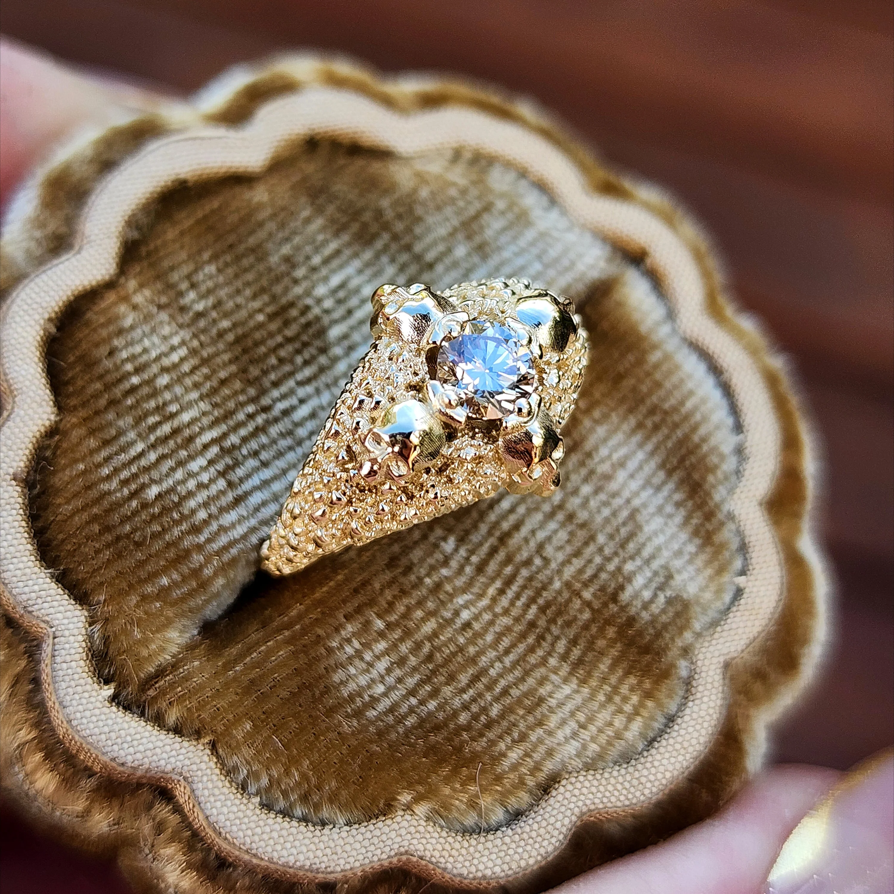 *Setting Only* Catacomb 4 Skull Solitaire Gothic Engagement Ring - Image 5