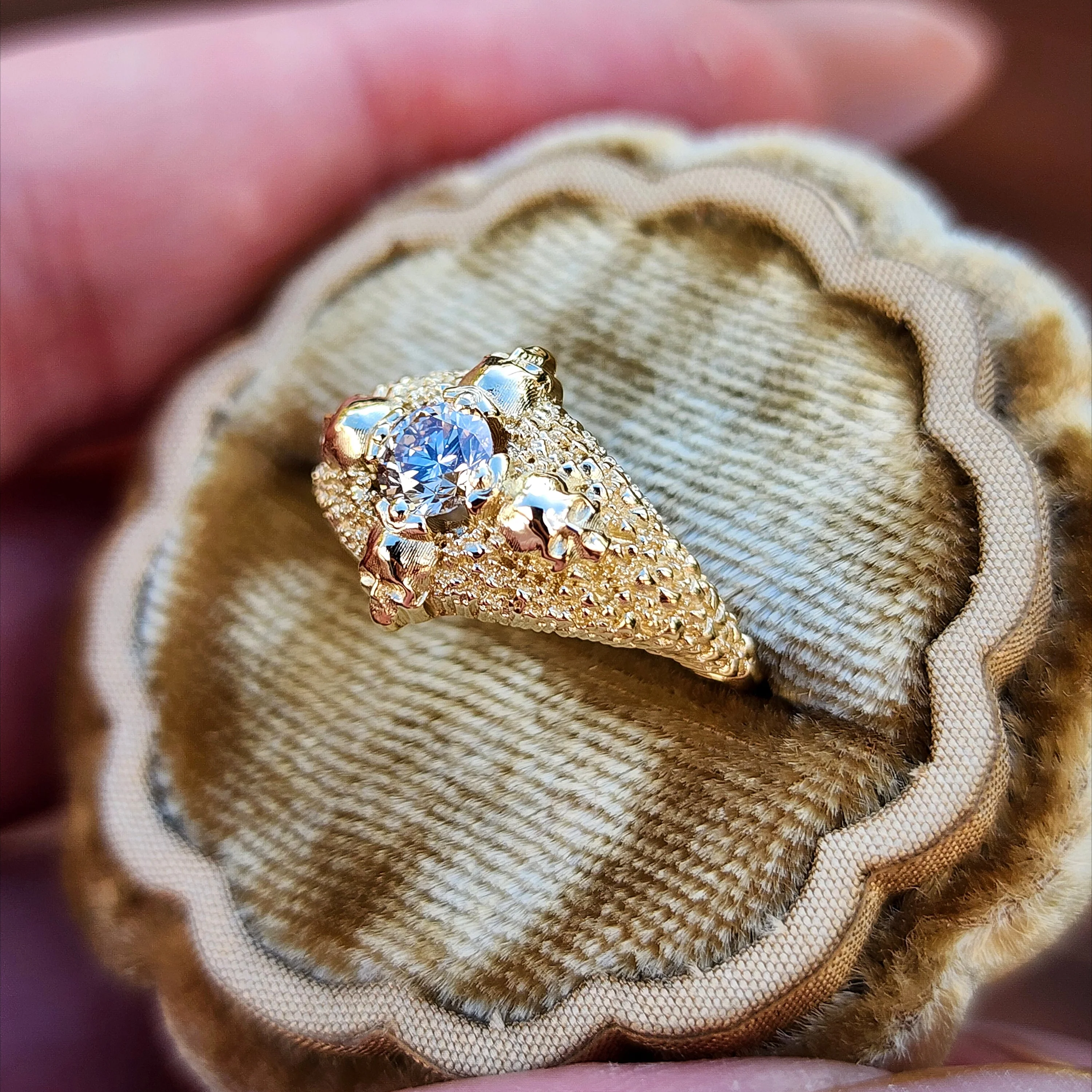 *Setting Only* Catacomb 4 Skull Solitaire Gothic Engagement Ring - Image 7