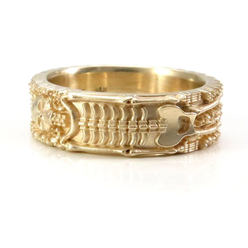 Till Death Do Us Part - Ladies Skeleton Wedding Band - 14k Gold - Image 3
