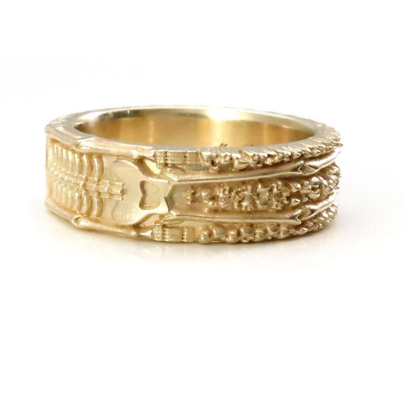 Till Death Do Us Part - Ladies Skeleton Wedding Band - 14k Gold - Image 4
