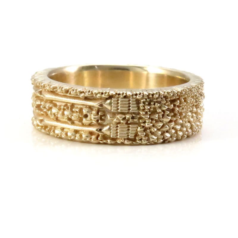 Till Death Do Us Part - Ladies Skeleton Wedding Band - 14k Gold - Image 5