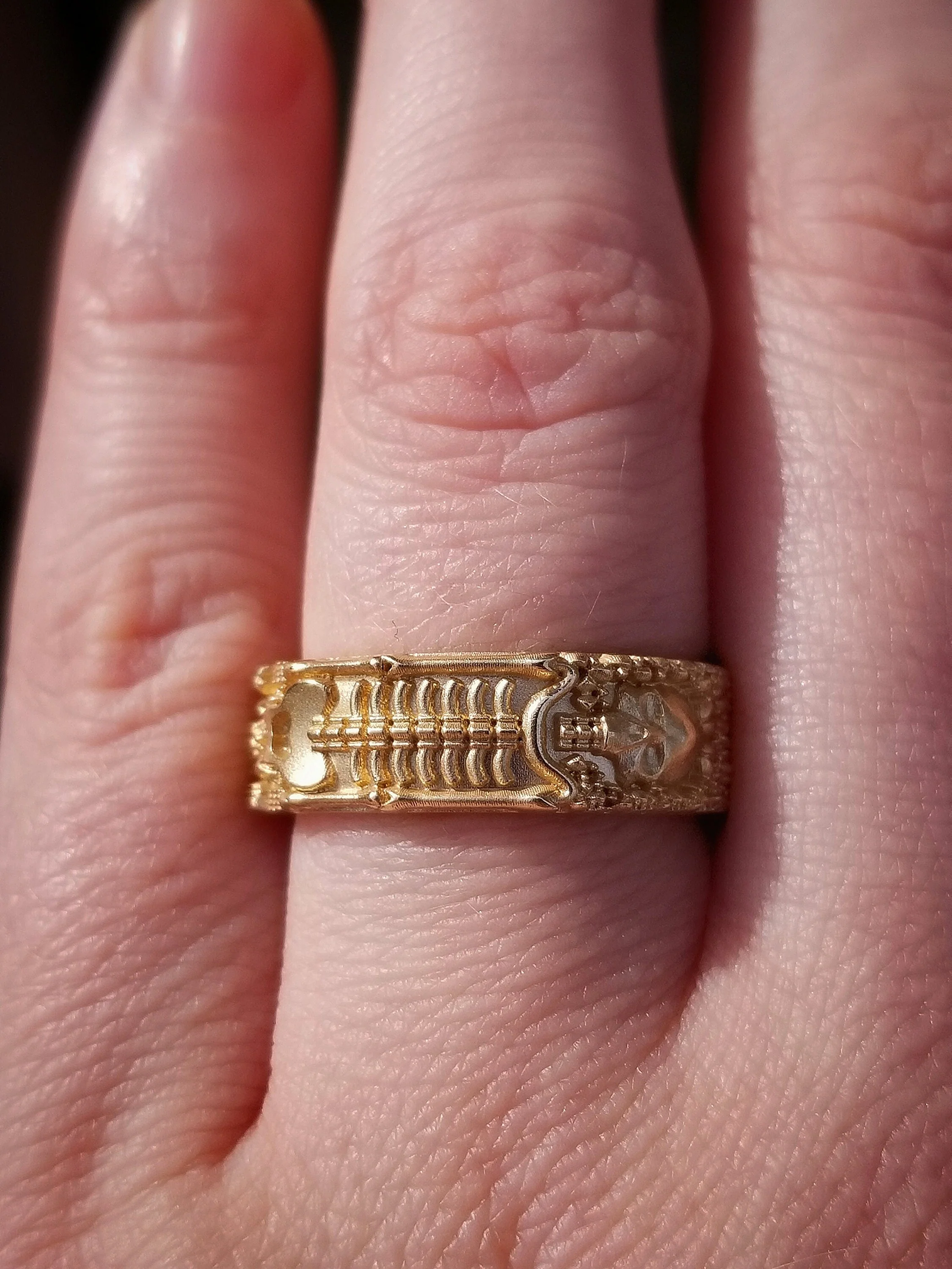 Till Death Do Us Part - Ladies Skeleton Wedding Band - 14k Gold - Image 6