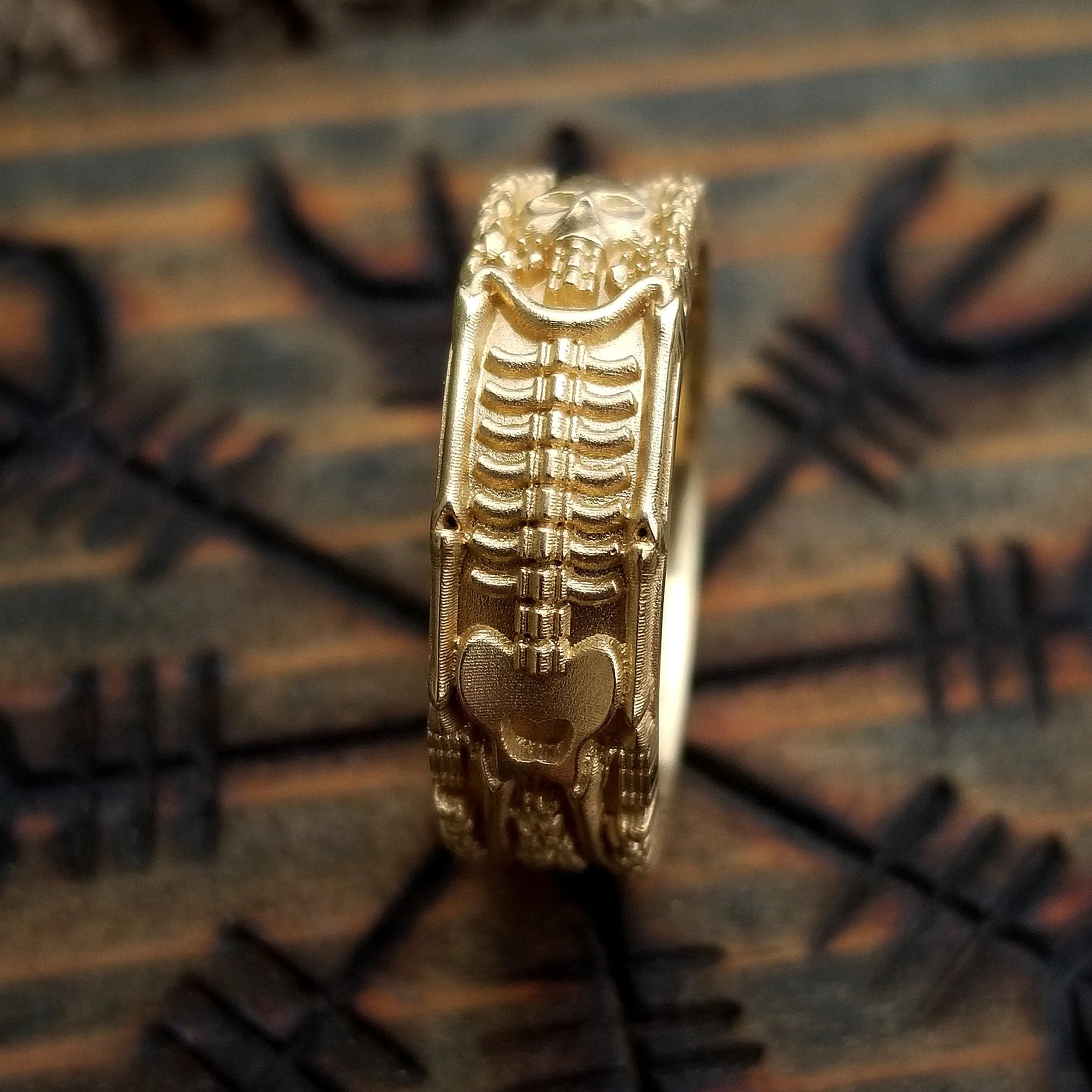 Till Death Do Us Part - Ladies Skeleton Wedding Band - 14k Gold - Image 7