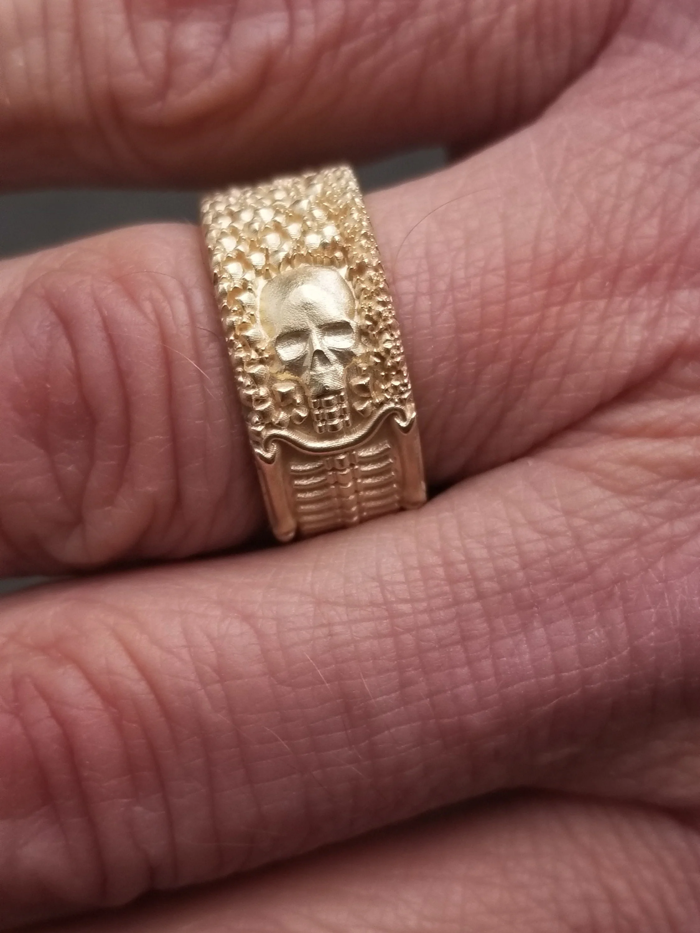 Till Death Do Us Part - Mens Skeleton Wedding Band - 14k Gold - Image 10