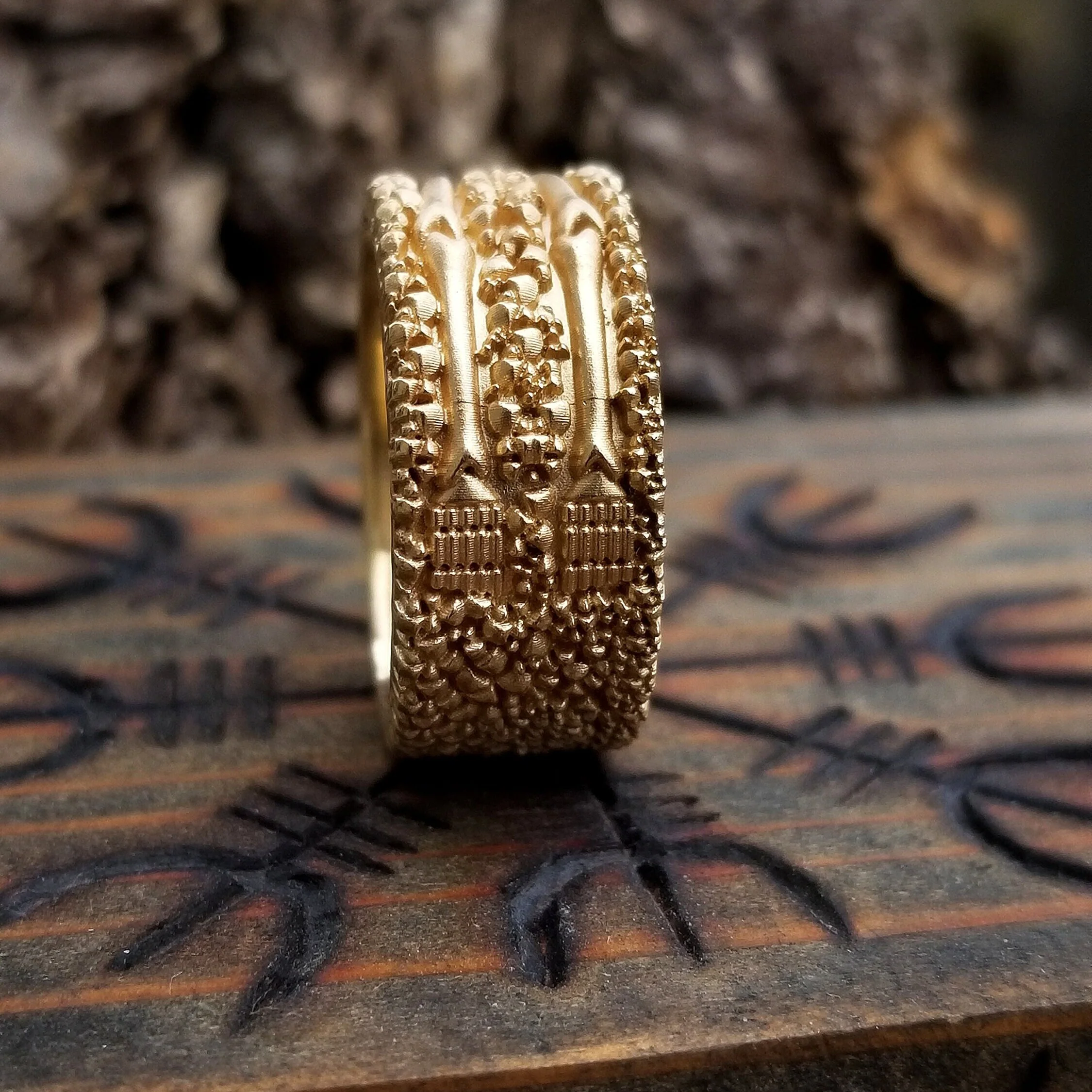 Till Death Do Us Part - Mens Skeleton Wedding Band - 14k Gold - Image 4