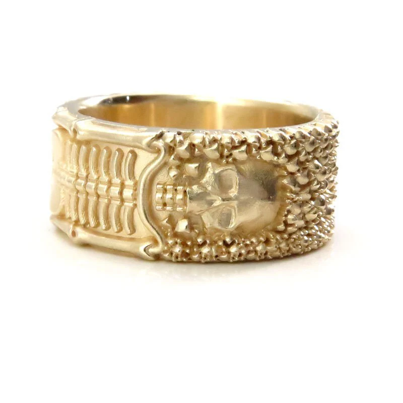 Till Death Do Us Part - Mens Skeleton Wedding Band - 14k Gold - Image 5