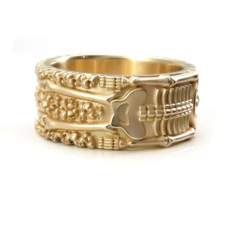 Till Death Do Us Part - Mens Skeleton Wedding Band - 14k Gold - Image 7