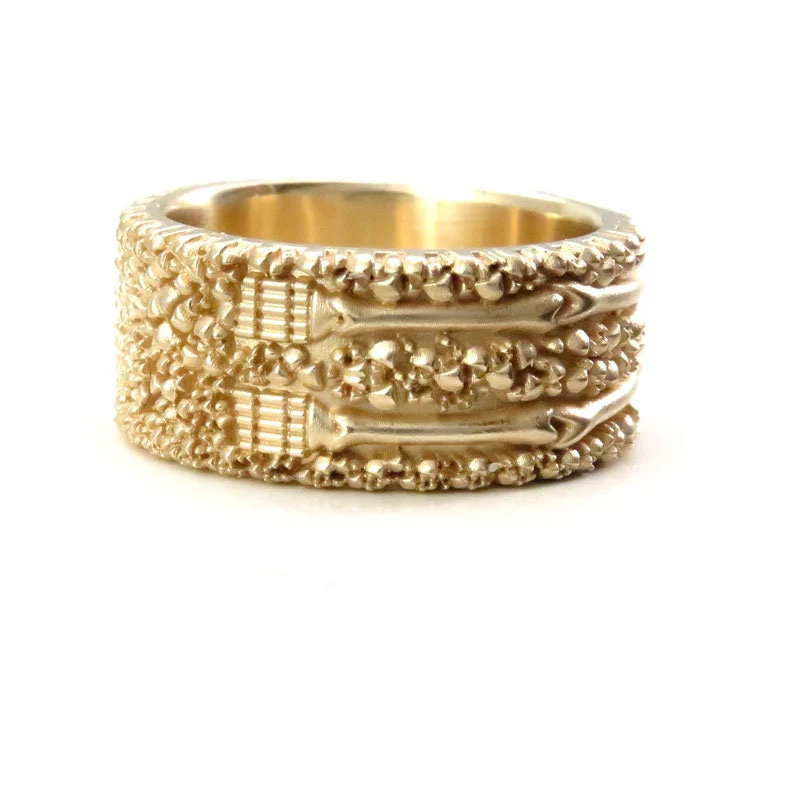 Till Death Do Us Part - Mens Skeleton Wedding Band - 14k Gold - Image 9